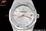 Audemars Piguet - Royal Oak 15500 41mm Frosted SS/SS Wht/Stk APSF V3 A4302 Mod