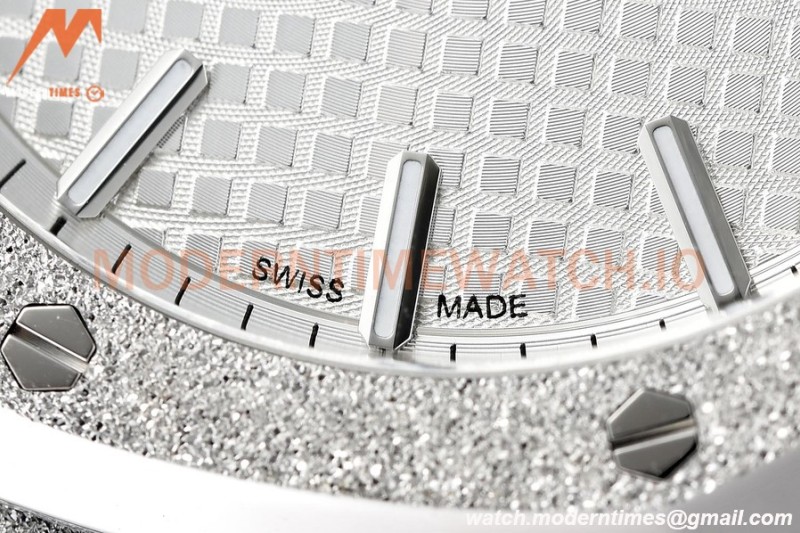 Audemars Piguet - Royal Oak 15500 41mm Frosted SS/SS Wht/Stk APSF V3 A4302 Mod