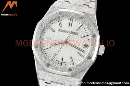 Audemars Piguet - Royal Oak 15510 41mm SS/SS Frosted Wht/Stk APSF A4302 Mod