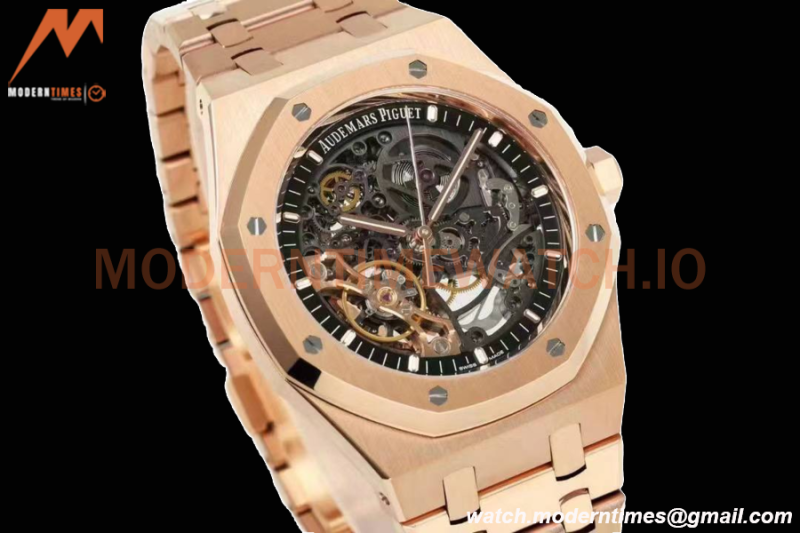 Audemars Piguet - Royal Oak 15407OR 41mm Openworked RG/RG Skeleton THB V2 SA3132