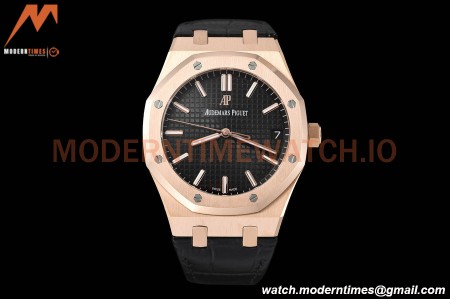 Audemars Piguet - Royal Oak 15500 41mm RG/LE Blk/Stk APSF V3 A4302 Mod