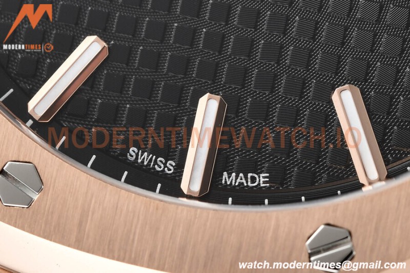 Audemars Piguet - Royal Oak 15500 41mm RG/LE Blk/Stk APSF V3 A4302 Mod