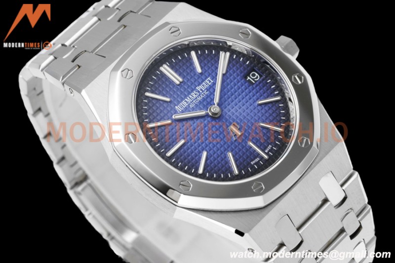 Audemars Piguet - Royal Oak 15202IP 39mm Jumbo Extra Thin SS/SS Smoke Blue ZF A2121
