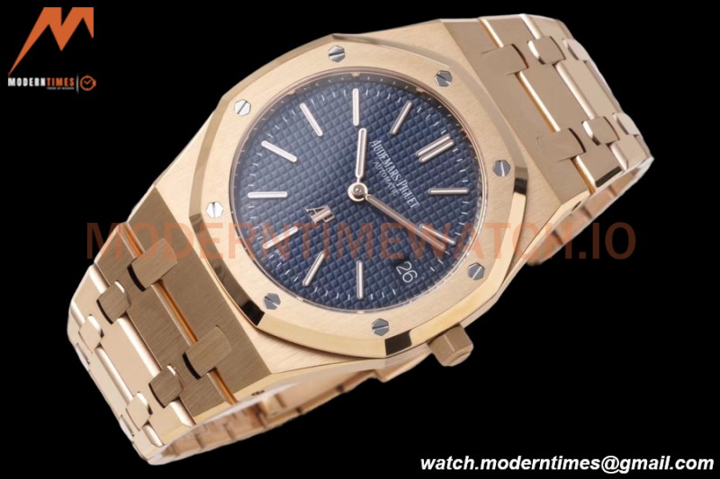 Audemars Piguet - Royal Oak 15202OR 39mm Jumbo Extra Thin RG/RG Blue ZF A2121