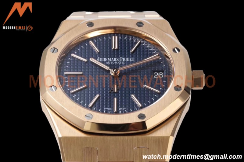 Audemars Piguet - Royal Oak 15202OR 39mm Jumbo Extra Thin RG/RG Blue ZF A2121