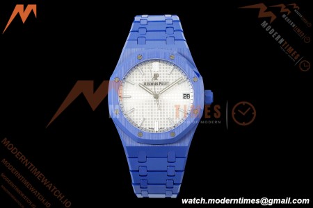 Audemars Piguet - Royal Oak 15500ST 41mm Blue Ceramic White Dial APSF A4302 Mod