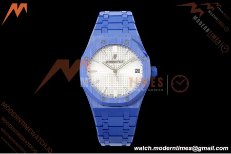 Audemars Piguet - Royal Oak 15500ST 41mm Blue Ceramic White Dial APSF A4302 Mod