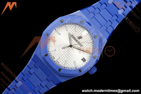 Audemars Piguet - Royal Oak 15500ST 41mm Blue Ceramic White Dial APSF A4302 Mod