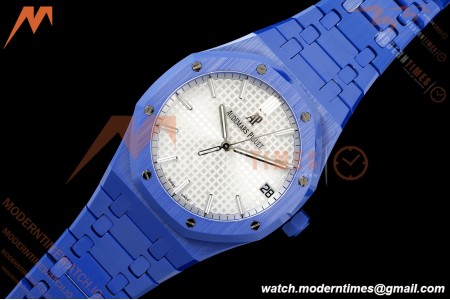 Audemars Piguet - Royal Oak 15500ST 41mm Blue Ceramic White Dial APSF A4302 Mod