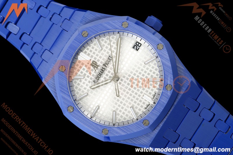 Audemars Piguet - Royal Oak 15500ST 41mm Blue Ceramic White Dial APSF A4302 Mod | 오데마 피게 - 로얄 오크 15500ST 41mm 블루 세라믹 화이트 다이얼 APSF A4302 Mod