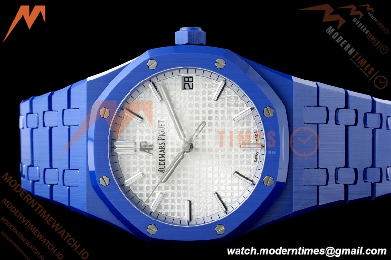 Audemars Piguet - Royal Oak 15500ST 41mm Blue Ceramic White Dial APSF A4302 Mod | 오데마 피게 - 로얄 오크 15500ST 41mm 블루 세라믹 화이트 다이얼 APSF A4302 Mod
