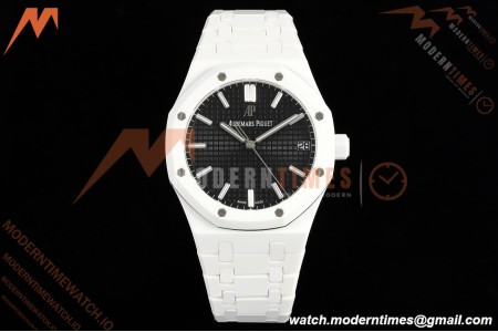 Audemars Piguet - Royal Oak 15500ST 41mm White Ceramic Black Dial APSF A4302 Mod