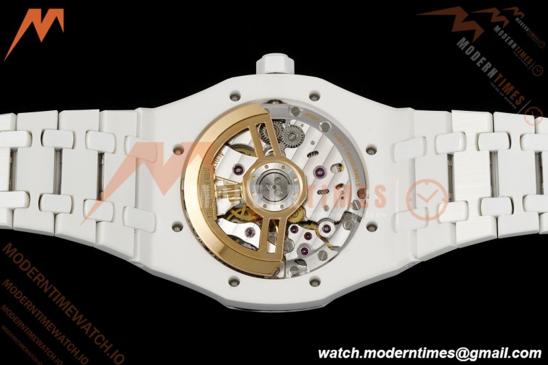 Audemars Piguet - Royal Oak 15500ST 41mm White Ceramic Black Dial APSF A4302 Mod