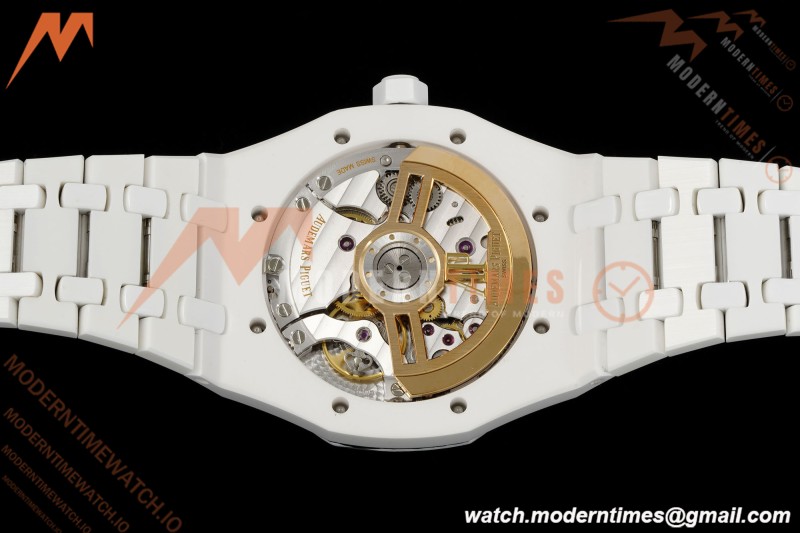 Audemars Piguet - Royal Oak 15500ST 41mm White Ceramic Black Dial APSF A4302 Mod