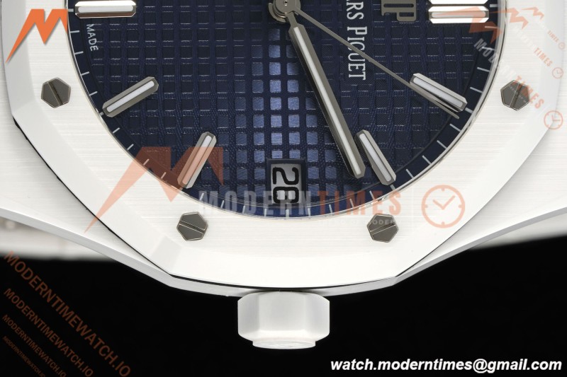 Audemars Piguet - Royal Oak 15500ST 41mm White Ceramic Blue Dial APSF A4302 Mod