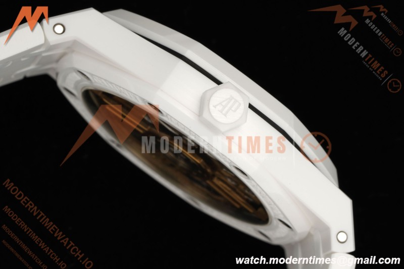 Audemars Piguet - Royal Oak 15500ST 41mm White Ceramic Blue Dial APSF A4302 Mod