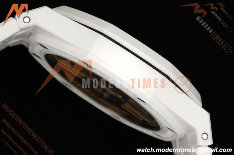 Audemars Piguet - Royal Oak 15500ST 41mm White Ceramic Blue Dial APSF A4302 Mod