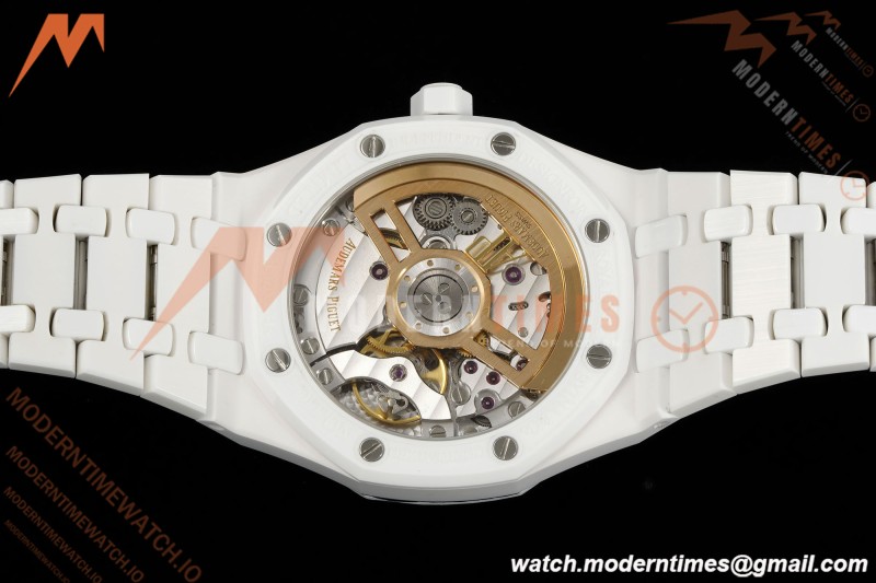 Audemars Piguet - Royal Oak 15500ST 41mm White Ceramic Blue Dial APSF A4302 Mod