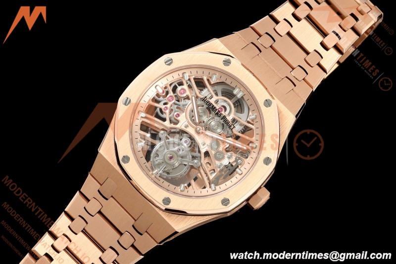Audemars Piguet - Royal Oak 41mm 26735SG RG/RG Skeleton Dial APPF Tourbillon