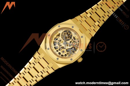 Audemars Piguet - Royal Oak Openworked 39mm 16204BA YG/YG Skeleton Dial ZF A7124
