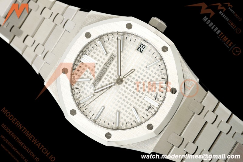 Audemars Piguet - Royal Oak 41mm 15510ST SS/SS Wht/Stk TOP SA4302 Mod | 오데마 피게 - 로얄 오크 41mm 15510ST SS/SS 화이트/스틸 탑 SA4302 모드
