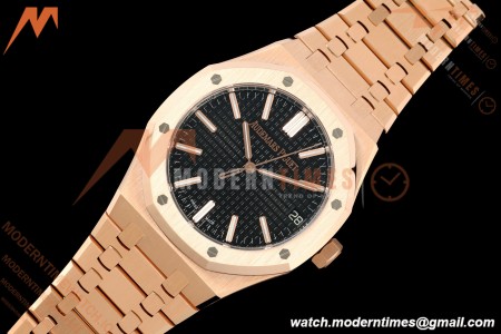 Audemars Piguet - Royal Oak 41mm 15510OR Gain Weight RG/RG Black Dial DDF DD4302 Mod