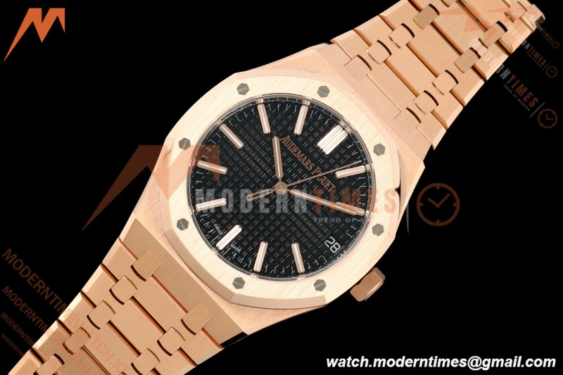 Audemars Piguet - Royal Oak 41mm 15510OR Gain Weight RG/RG Black Dial DDF DD4302 Mod