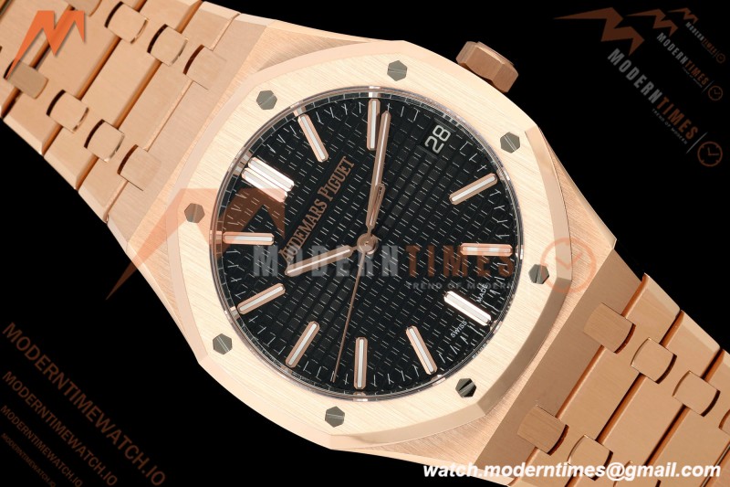 Audemars Piguet - Royal Oak 41mm 15510OR Gain Weight RG/RG Black Dial DDF DD4302 Mod