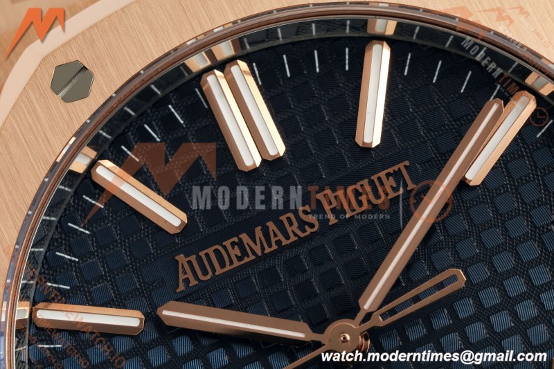 Audemars Piguet - Royal Oak 41mm 15510OR Gain Weight RG/RG Blue Dial DDF DD4302 Mod | 오데마 피게 - 로얄 오크 41mm 15510OR 게인 웨이트 RG/RG 블루 다이얼 DDF DD4302 모드
