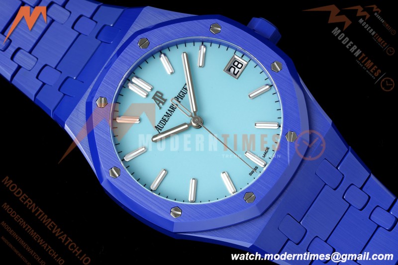 Audemars Piguet - Royal Oak 15500ST 41mm Blue Ceramic Tiffany Blue Dial APSF A4302 Mod