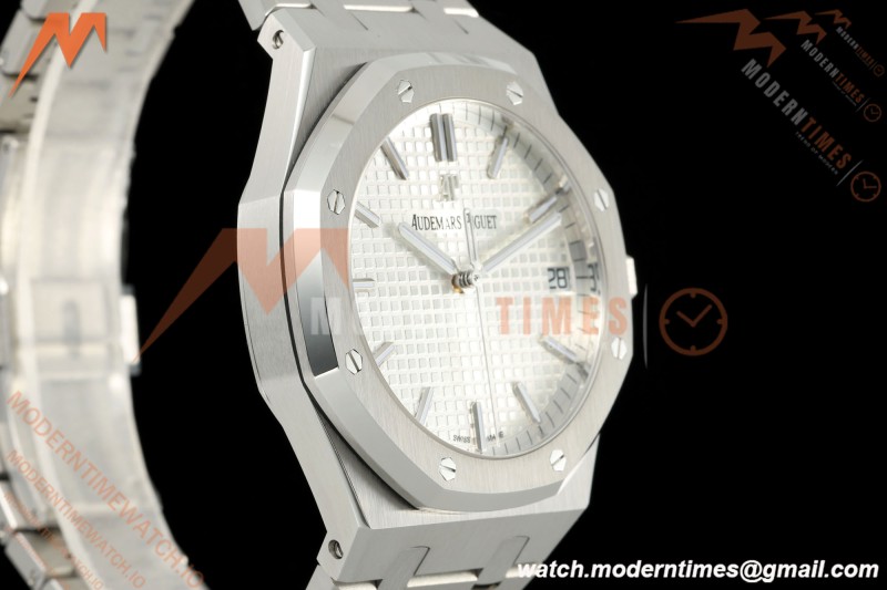 Audemars Piguet - Royal Oak 15500 41mm SS/SS Wht/Stk APSF V3 SA4302 Free Sprung
