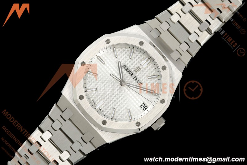 Audemars Piguet - Royal Oak 15500 41mm SS/SS Wht/Stk APSF V3 SA4302 Free Sprung