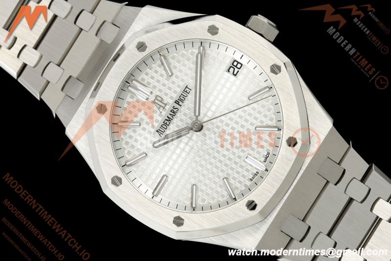 Audemars Piguet - Royal Oak 15500 41mm SS/SS Wht/Stk APSF V3 SA4302 Free Sprung