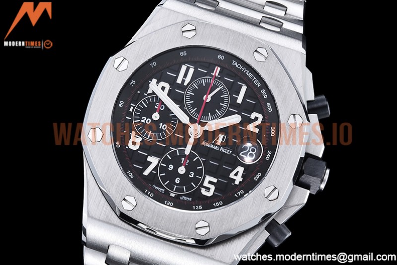 Audemars Piguet - AP ROO Chronograph SS/SS Black/Num APF A3126 Mod