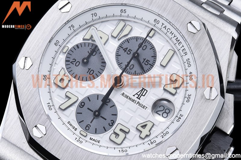 Audemars Piguet - AP ROO Chronograph SS/SS Wht/Silv/Num APF 7750 Mod