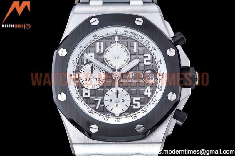 Audemars Piguet - AP ROO Chronograph SS/RU Grey/Num APF A3126 Mod
