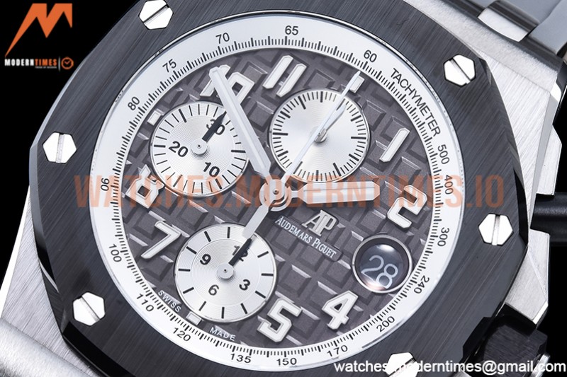 Audemars Piguet - AP ROO Chronograph SS/RU Grey/Num APF A3126 Mod