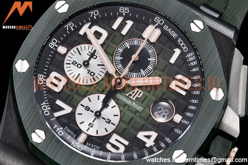 Audemars Piguet - AP ROO Chronograph Grn CER/RU G-Grn/Num APF A3126 Mod