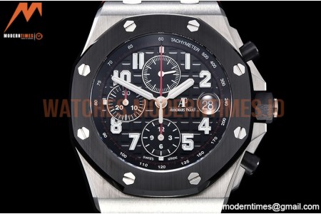 Audemars Piguet - AP ROO Chronograph SS/RU Black/Num APF A3126 Mod