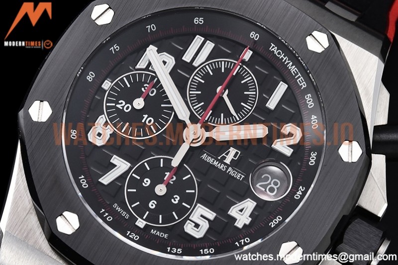 Audemars Piguet - AP ROO Chronograph SS/RU Black/Num APF A3126 Mod