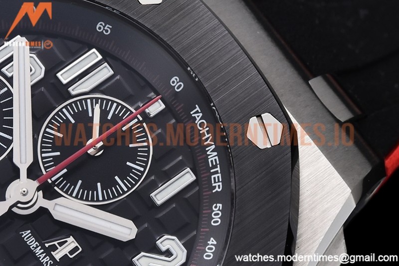 Audemars Piguet - AP ROO Chronograph SS/RU Black/Num APF A3126 Mod