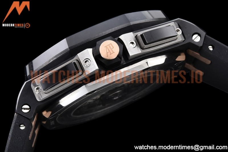Audemars Piguet - AP ROO Chronograph CER/RU Black/Stk/RG APF A3126 Mod