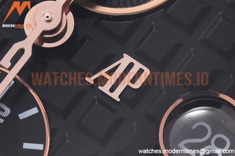 Audemars Piguet - AP ROO Chronograph CER/RU Black/Stk/RG APF A3126 Mod