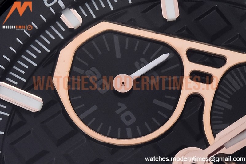 Audemars Piguet - AP ROO Chronograph CER/RU Black/Stk/RG APF A3126 Mod