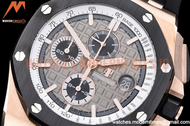 Audemars Piguet - AP ROO Chronograph CER RG/RU Grey/Stk APF A3126 Mod