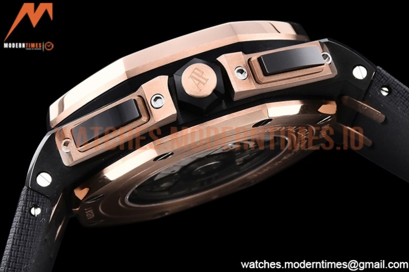 Audemars Piguet - AP ROO Chronograph RG CER/RU G-Blue/Num APF A3126 Mod