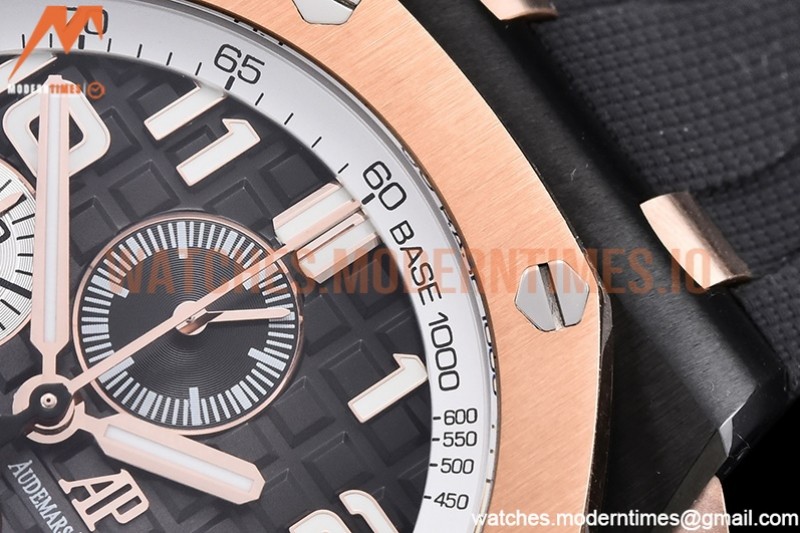Audemars Piguet - AP ROO Chronograph RG CER/RU G-Blue/Num APF A3126 Mod