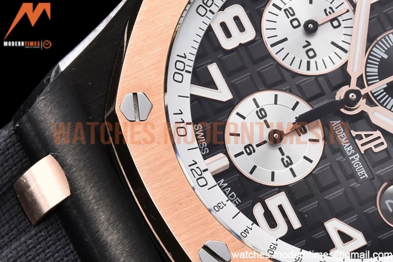 Audemars Piguet - AP ROO Chronograph RG CER/RU G-Blue/Num APF A3126 Mod
