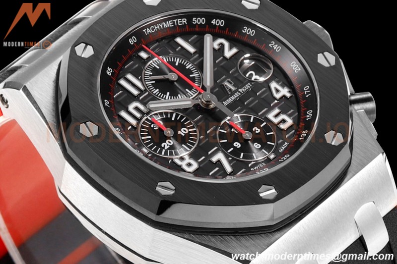 Audemars Piguet - AP ROO Chronograph SS/RU Black/Num JF A3126 Mod