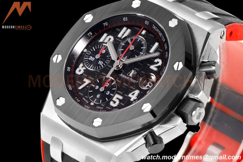 Audemars Piguet - AP ROO Chronograph SS/RU Black/Num JF A3126 Mod